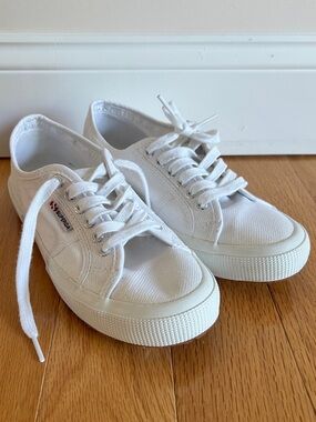 Superga White Canvas Low-Top Sneakers